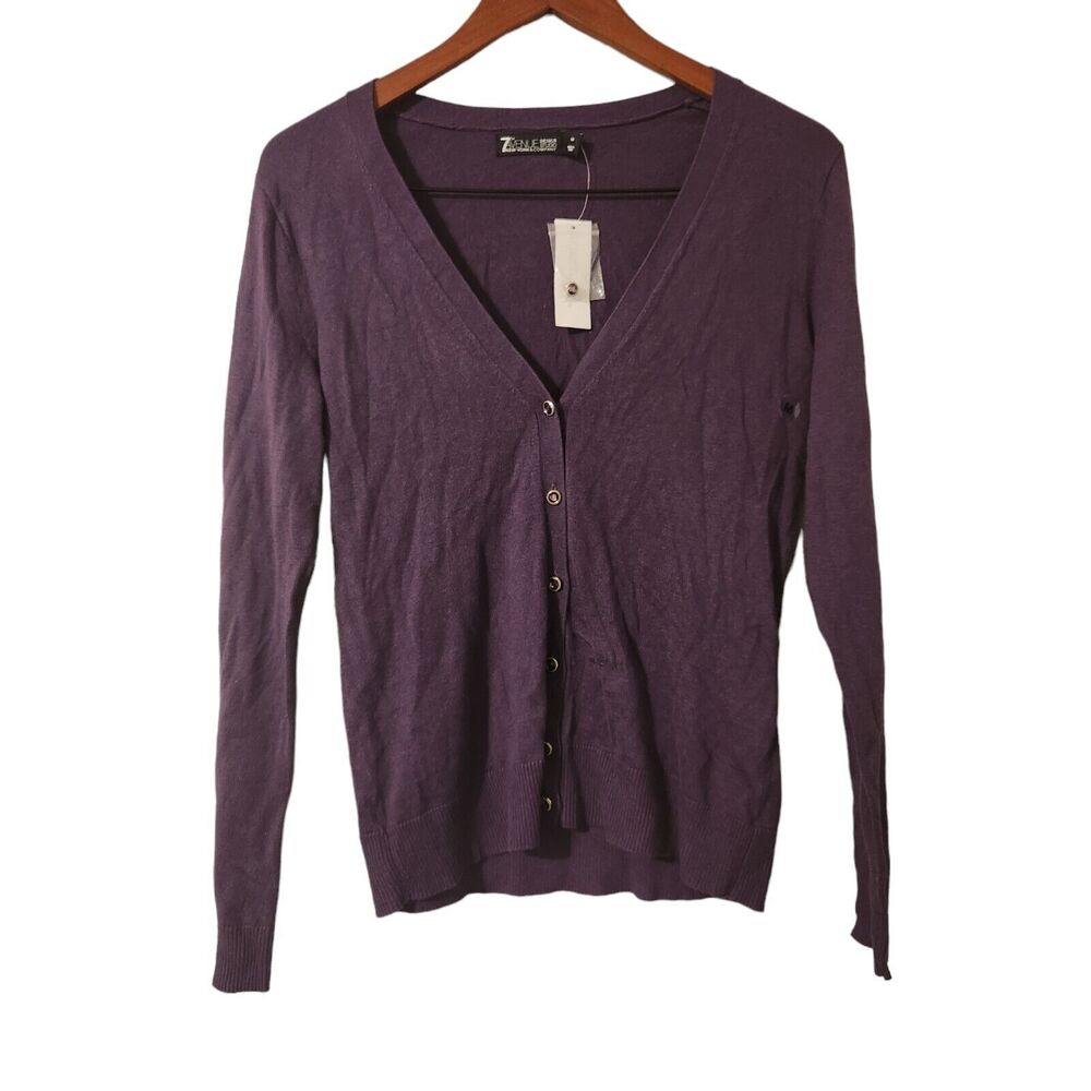 New York & Company‎ 7th Avenue Design Studio Purple Cardigan Women's Size M